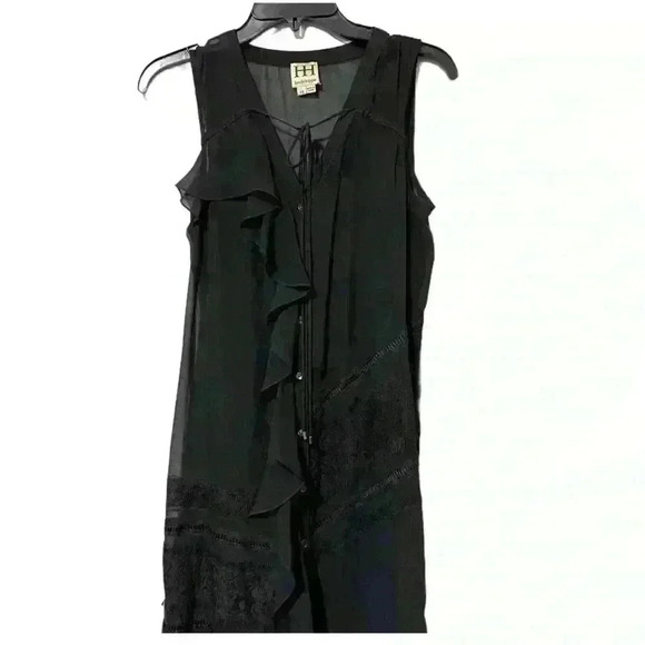 Haute Hippie Silk Sheer Maxi Dress Size XS Black Party Cocktail Elegant - Picture 5 of 15